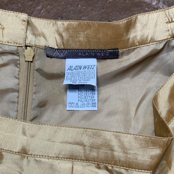 Alain Weiz gold silk skirt 100% silk - Picture 4 of 5